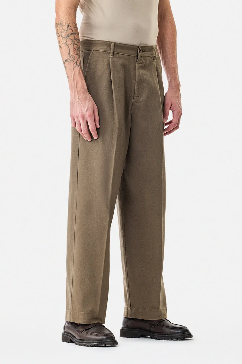 Snitch Brown 100% Cotton Baggy Trousers for Men | Best Price UAE